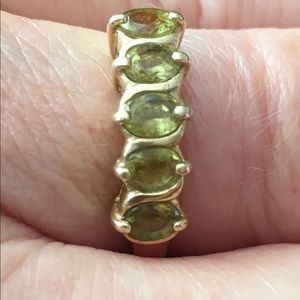 14k gold and peridot ring.